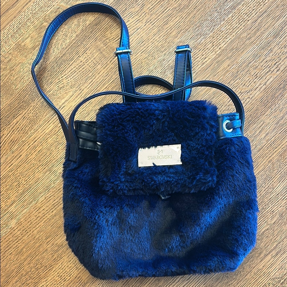 Swarovski Midnight Blue Fur Backpack